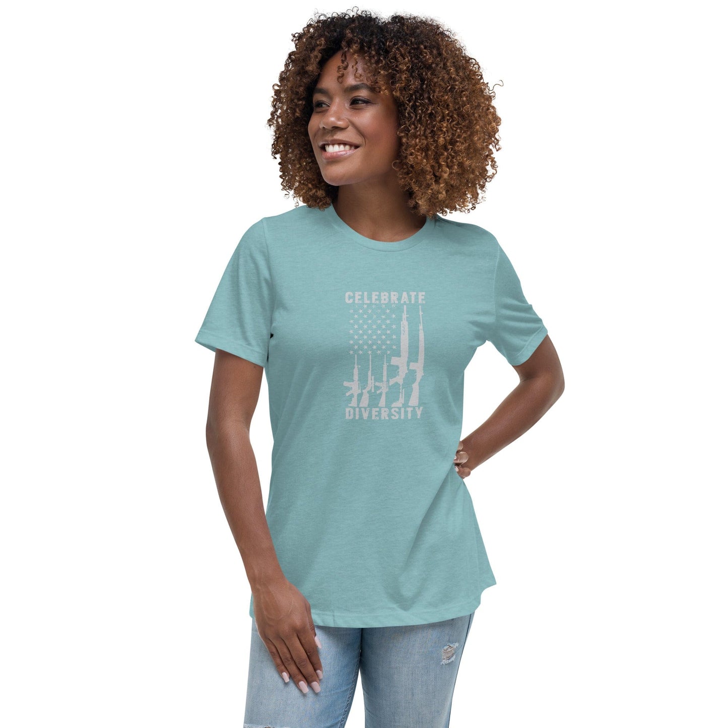 Liberty & Lead Apparel Heather Blue Lagoon / S Celebrate Diversity - Ladies Relaxed Tee