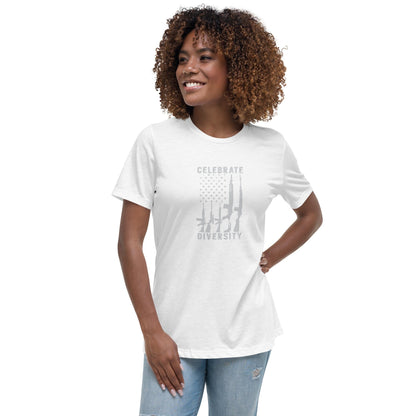 Liberty & Lead Apparel White / S Celebrate Diversity - Ladies Relaxed Tee