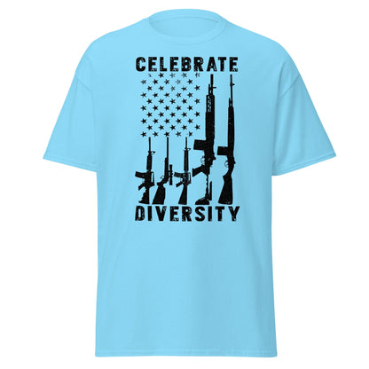 Liberty & Lead Apparel Sky / S Celebrate Diversity / Many Weapons / Gun Flag / Rifles - Men's Classic Tee