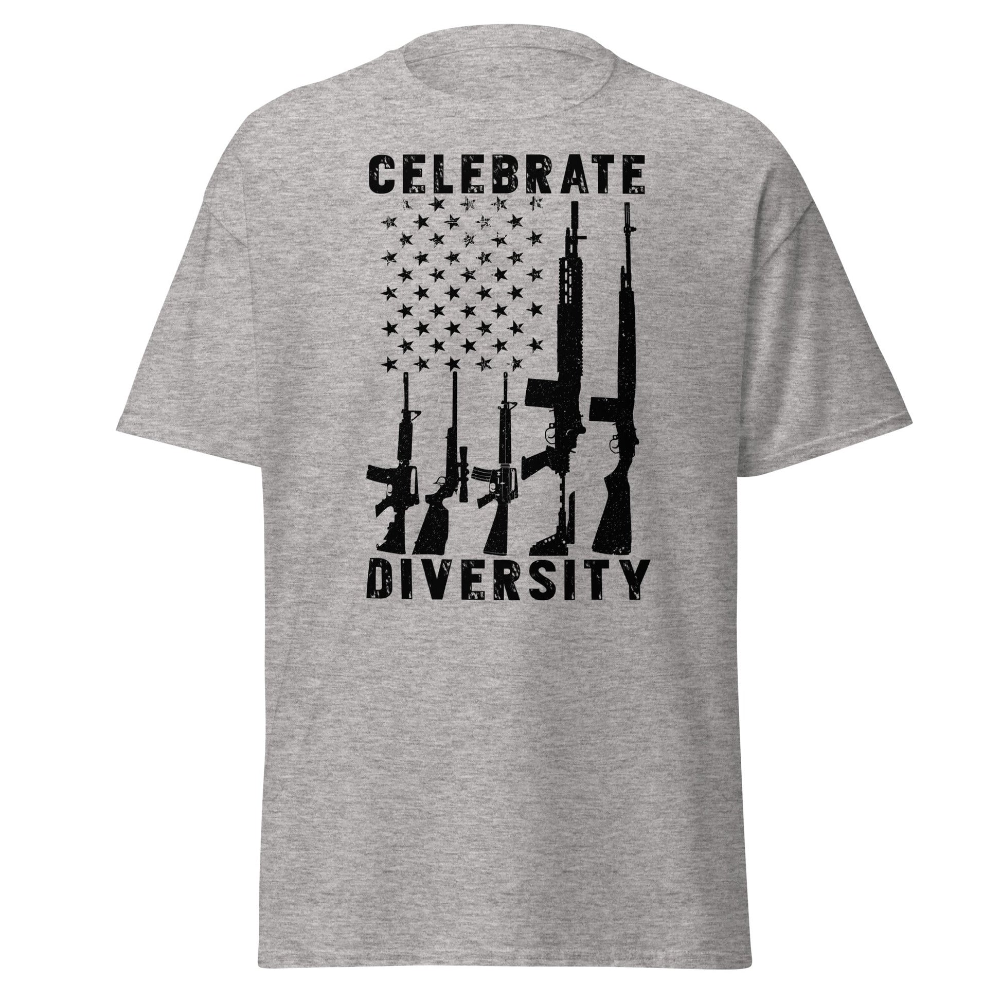 Liberty & Lead Apparel Sport Grey / S Celebrate Diversity / Many Weapons / Gun Flag / Rifles - Men's Classic Tee