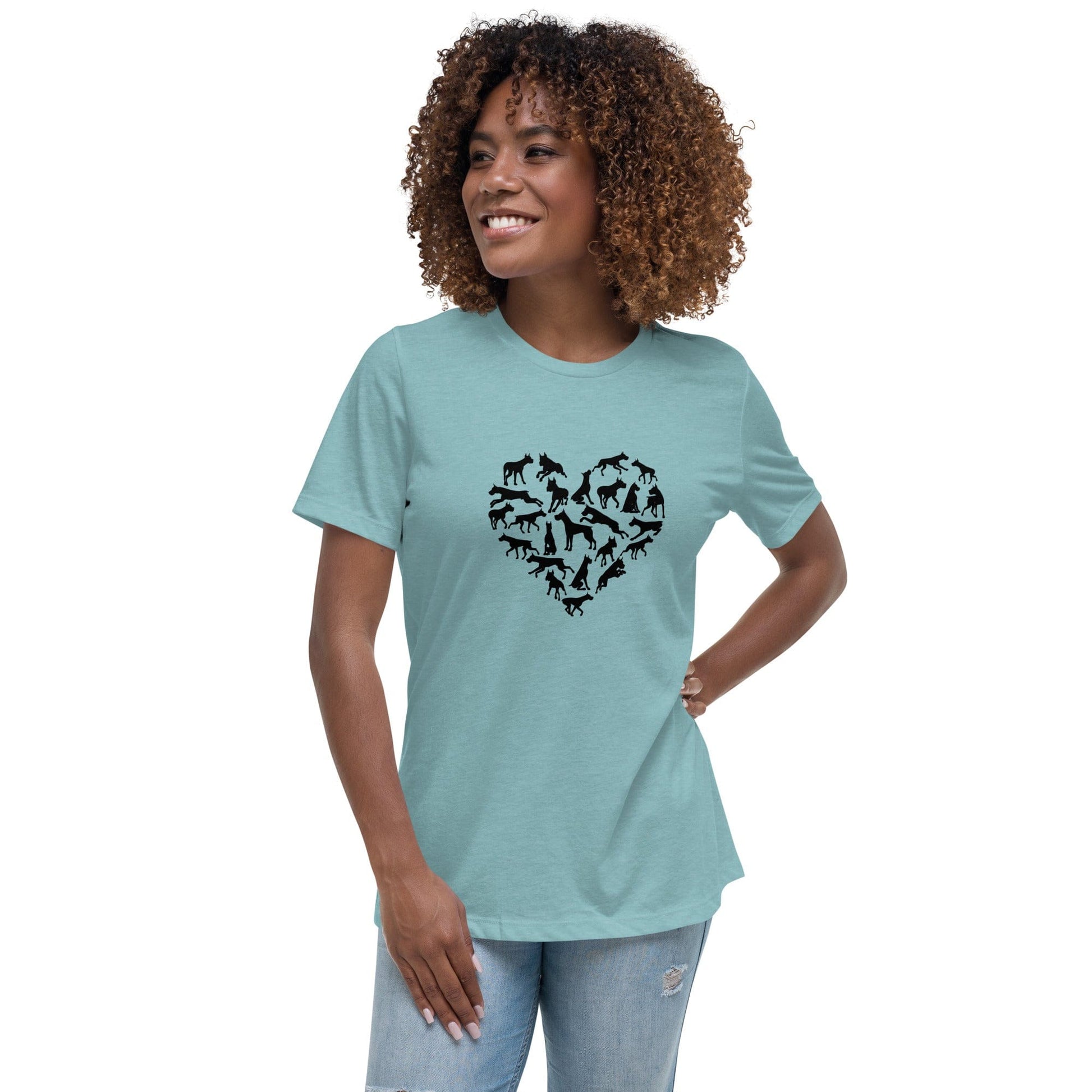 Liberty & Lead Apparel Heather Blue Lagoon / S Dane Love - Ladies Relaxed Tee