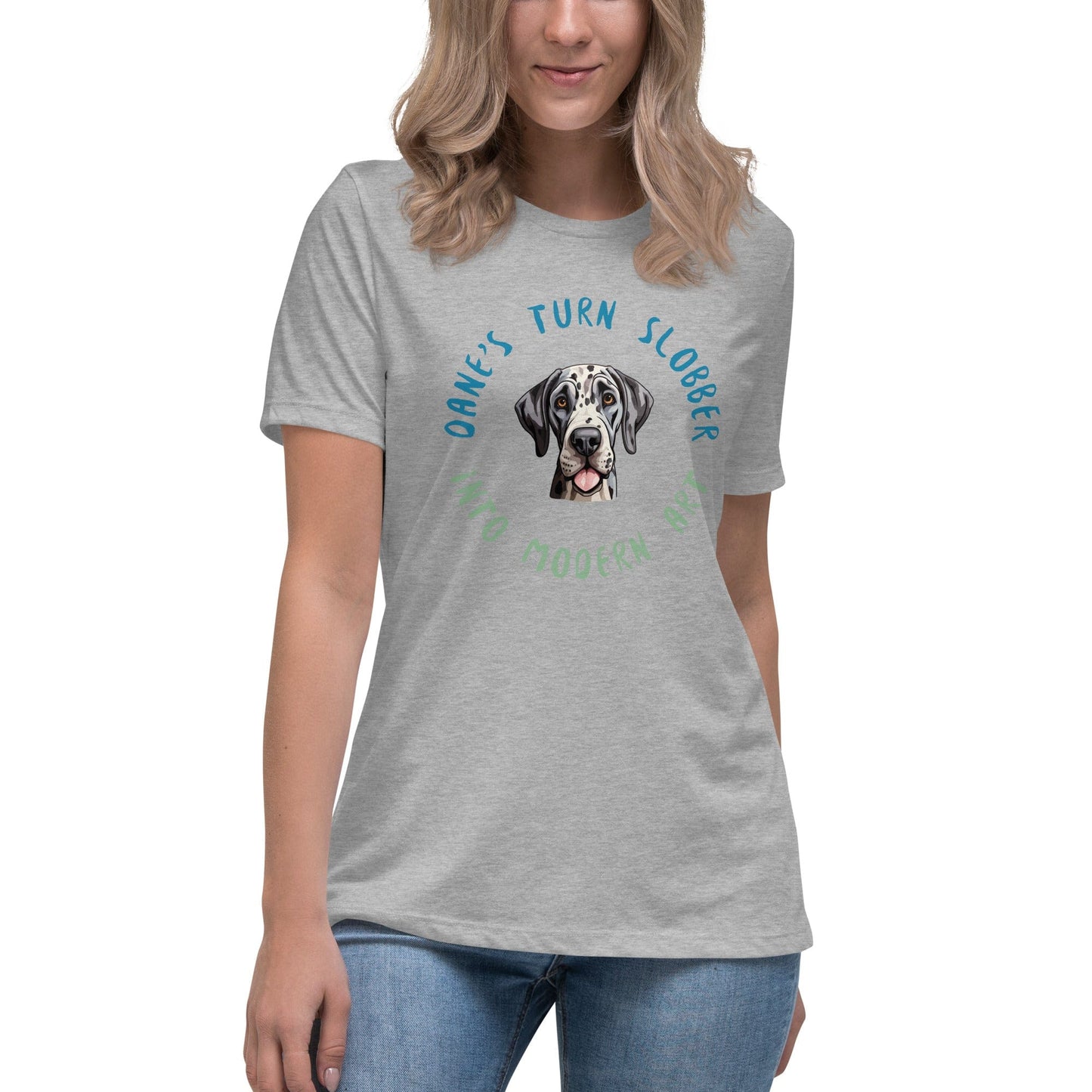 Liberty & Lead Apparel Athletic Heather / S Dane Slobber - Ladies Relaxed Tee