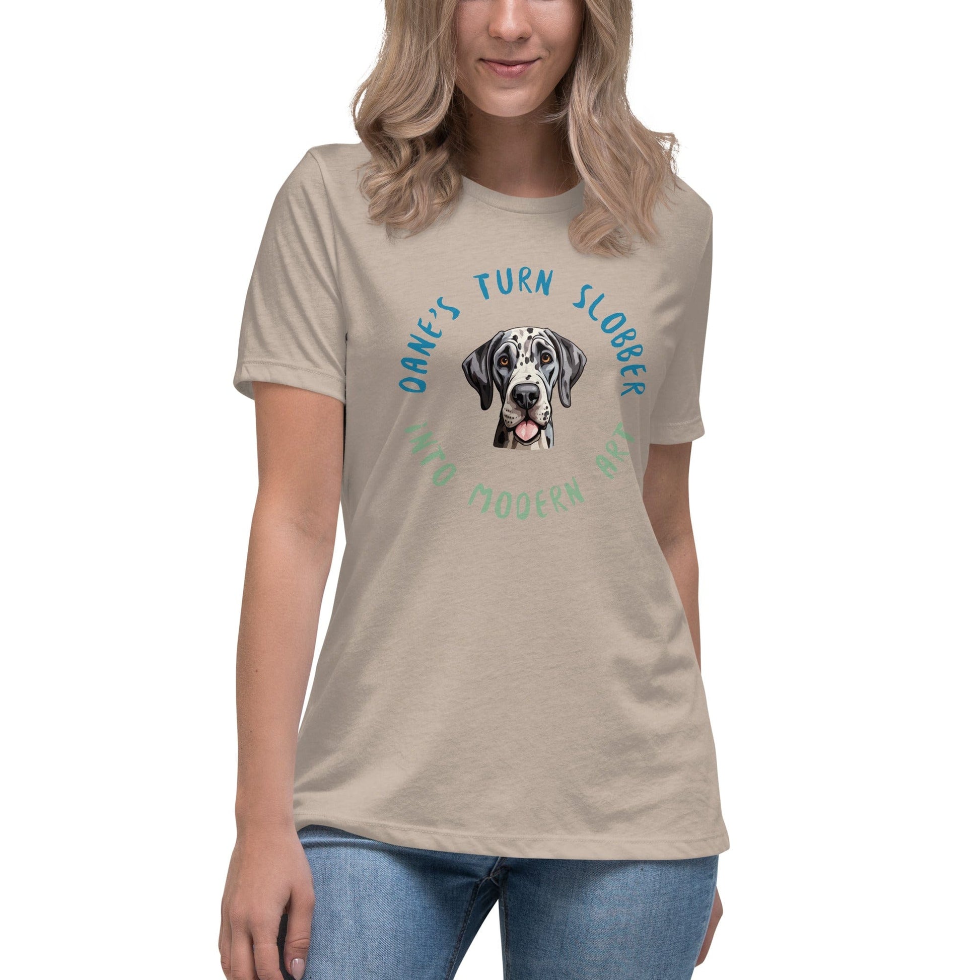 Liberty & Lead Apparel Heather Stone / S Dane Slobber - Ladies Relaxed Tee