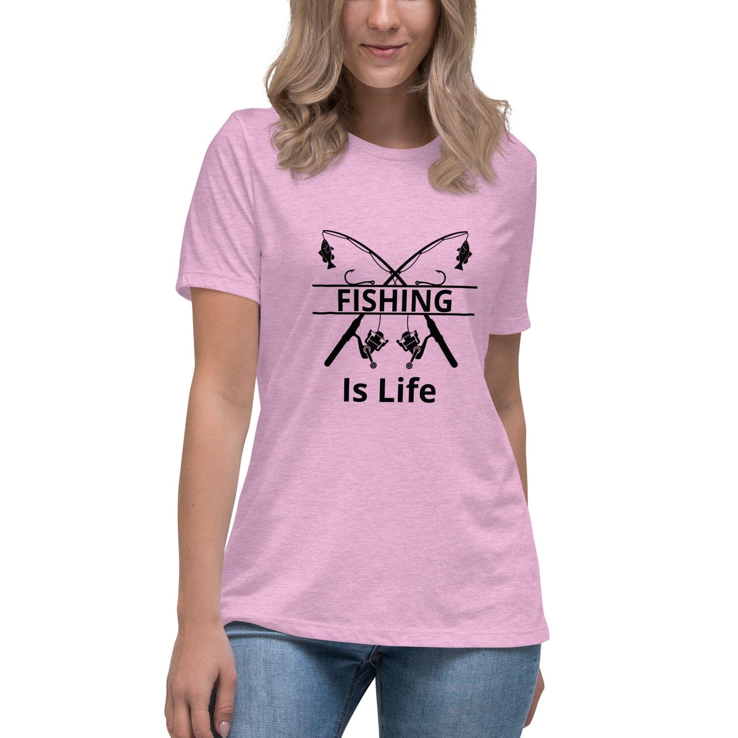 Liberty & Lead Apparel Heather Prism Lilac / S Fishing Is Life - Ladies Relaxed Tee