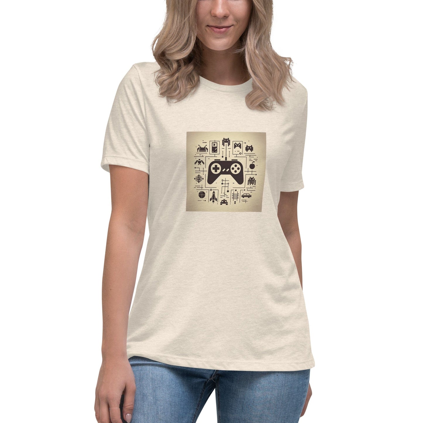 Liberty & Lead Apparel Heather Prism Natural / S Gamer - Ladies Relaxed Tee