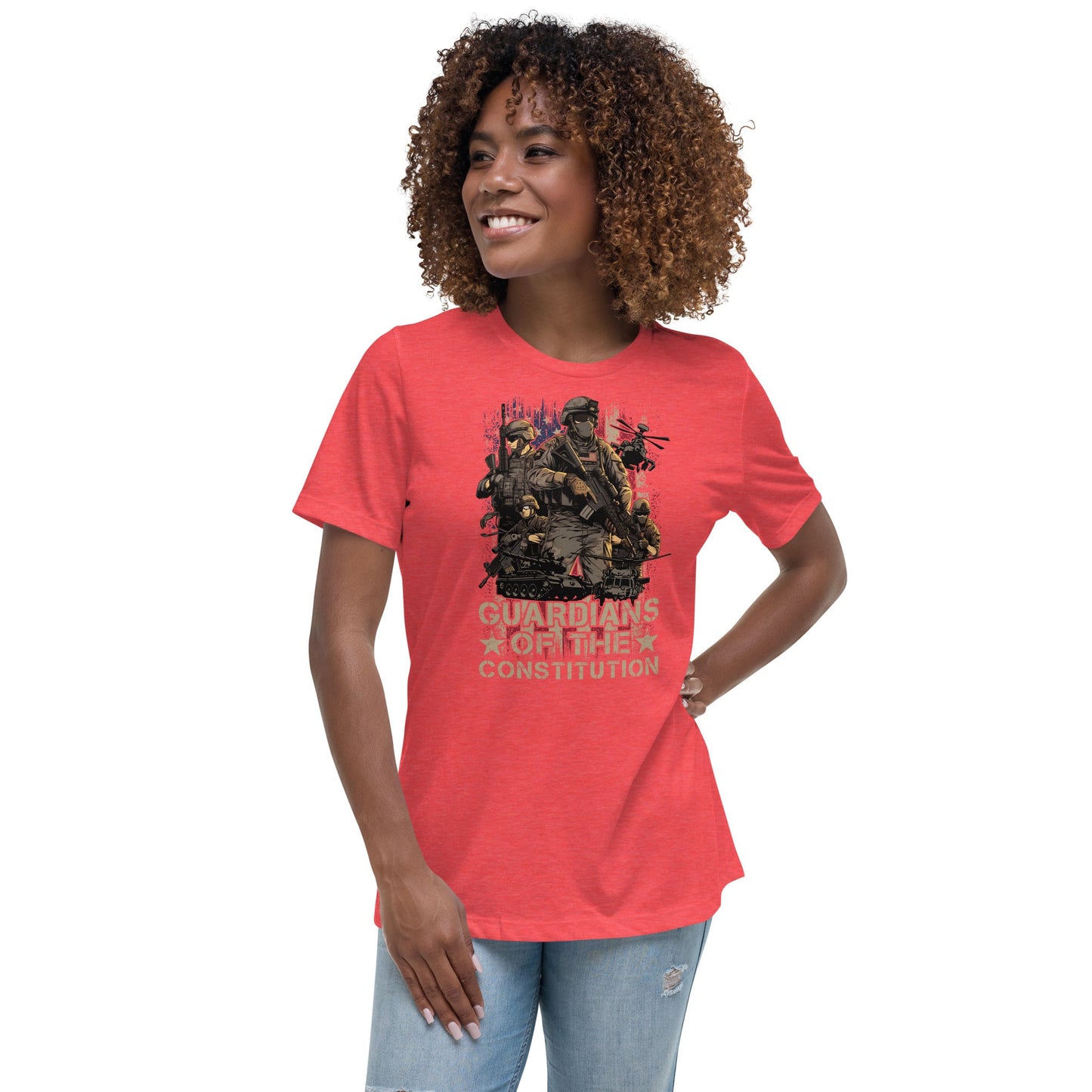 Liberty & Lead Apparel Heather Red / S Guardians - Ladies Relaxed Tee