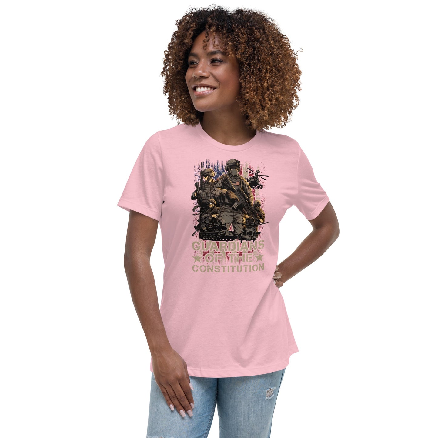 Liberty & Lead Apparel Pink / S Guardians - Ladies Relaxed Tee