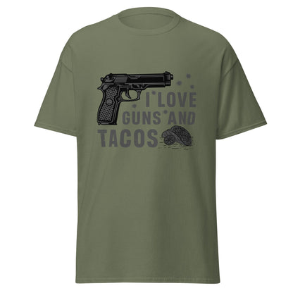 Liberty & Lead Apparel Military Green / S I Love Guns and Tacos 2 - Men's Classic Tee