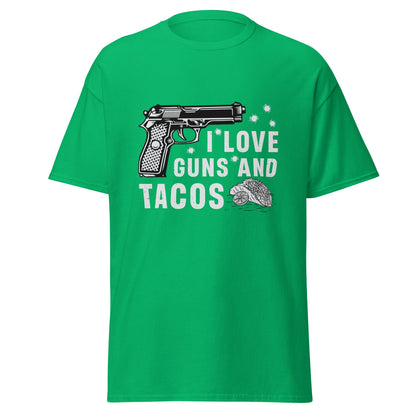 Liberty & Lead Apparel Irish Green / S I Love Guns and Tacos 2 / Tacos and Guns / But First Tacos  - Men's Classic Tee