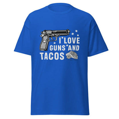 Liberty & Lead Apparel Royal / S I Love Guns and Tacos 2 / Tacos and Guns / But First Tacos  - Men's Classic Tee