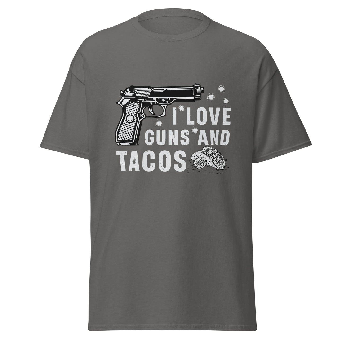 Liberty & Lead Apparel Charcoal / S I Love Guns and Tacos - Men's Classic Tee