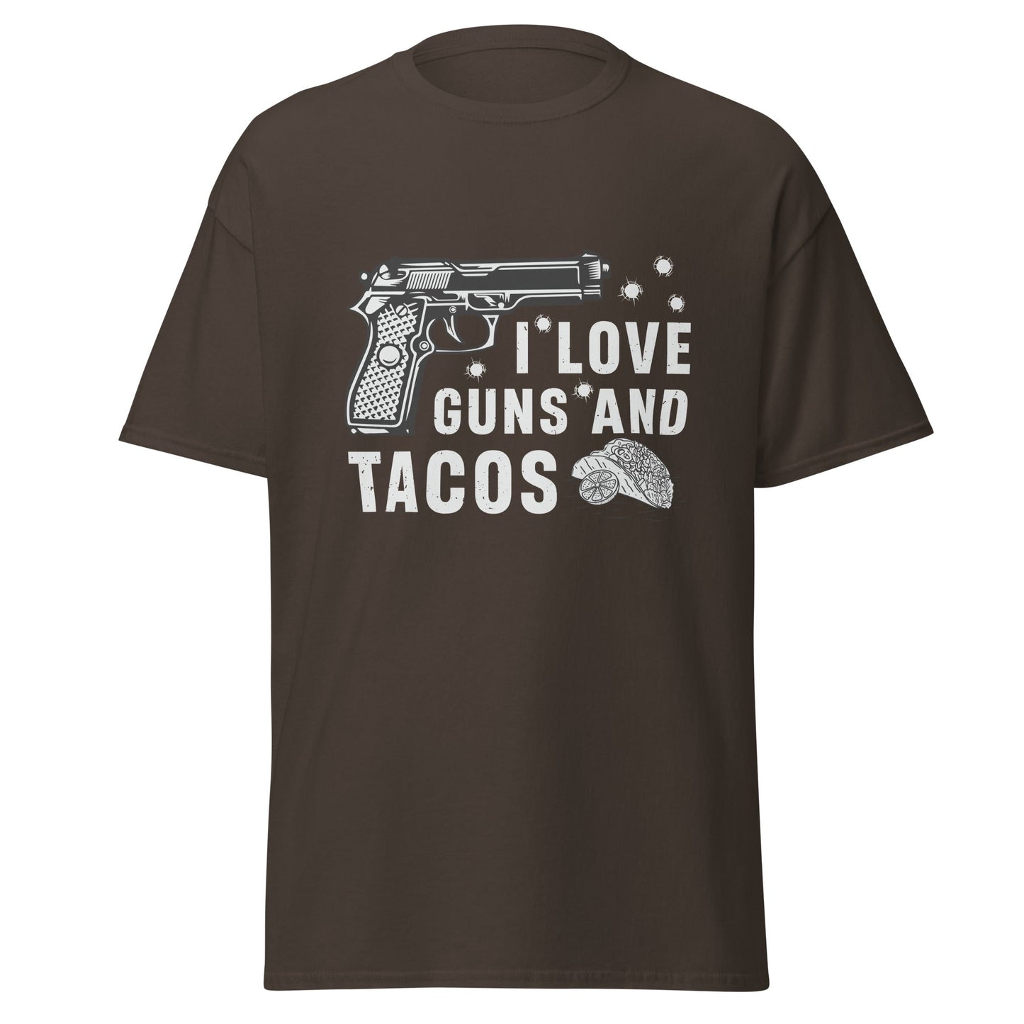 Liberty & Lead Apparel Dark Chocolate / S I Love Guns and Tacos - Men's Classic Tee