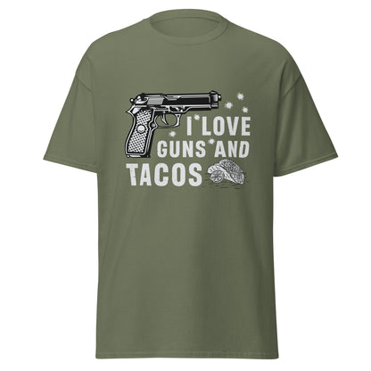 Liberty & Lead Apparel Military Green / S I Love Guns and Tacos - Men's Classic Tee