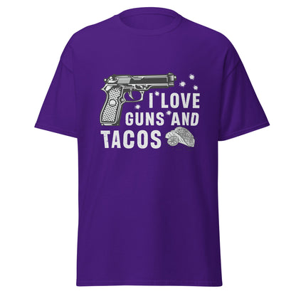 Liberty & Lead Apparel Purple / S I Love Guns and Tacos - Men's Classic Tee