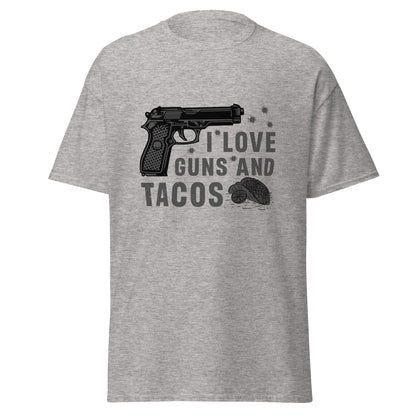 Liberty & Lead Apparel Sport Grey / S I Love Guns and Tacos / Tacos and Guns / But First Tacos - Men's Classic Tee