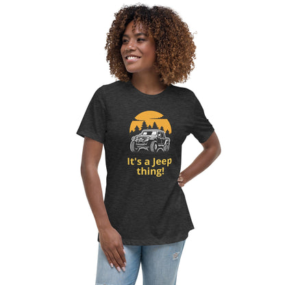 Liberty & Lead Apparel Dark Grey Heather / S It's A Jeep Thing - Ladies Relaxed Tee