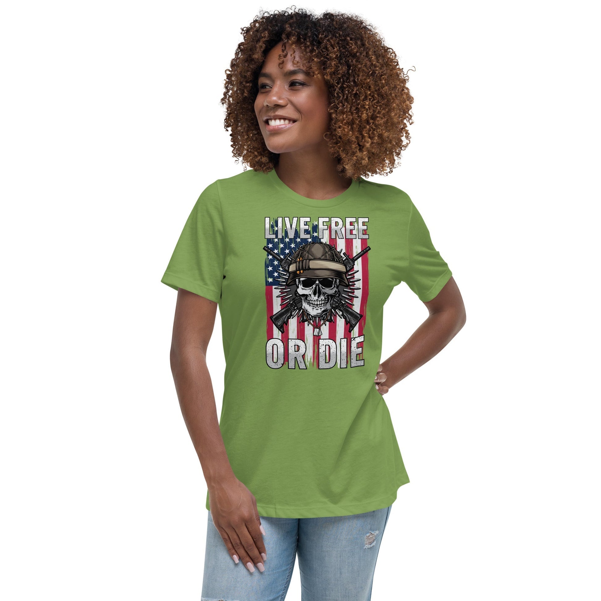 Liberty & Lead Apparel Leaf / S Live Free - Ladies Relaxed Tee