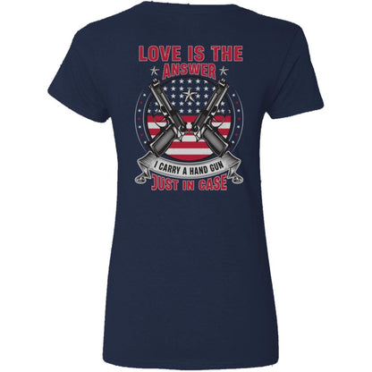 Liberty & Lead Apparel Apparel Love is the Answer - Ladies V Neck Tee