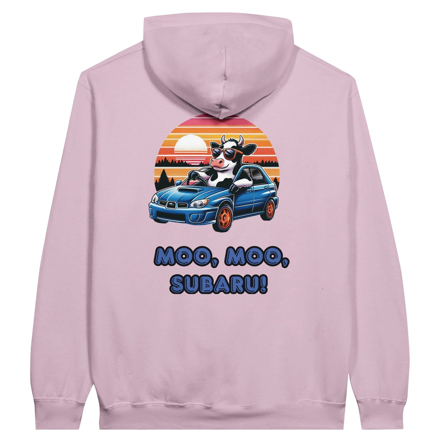 Liberty & Lead Apparel Print Material Light Pink / S Moo Moo Subaru Subie Lovers Funny Cow - Unisex Hoodie