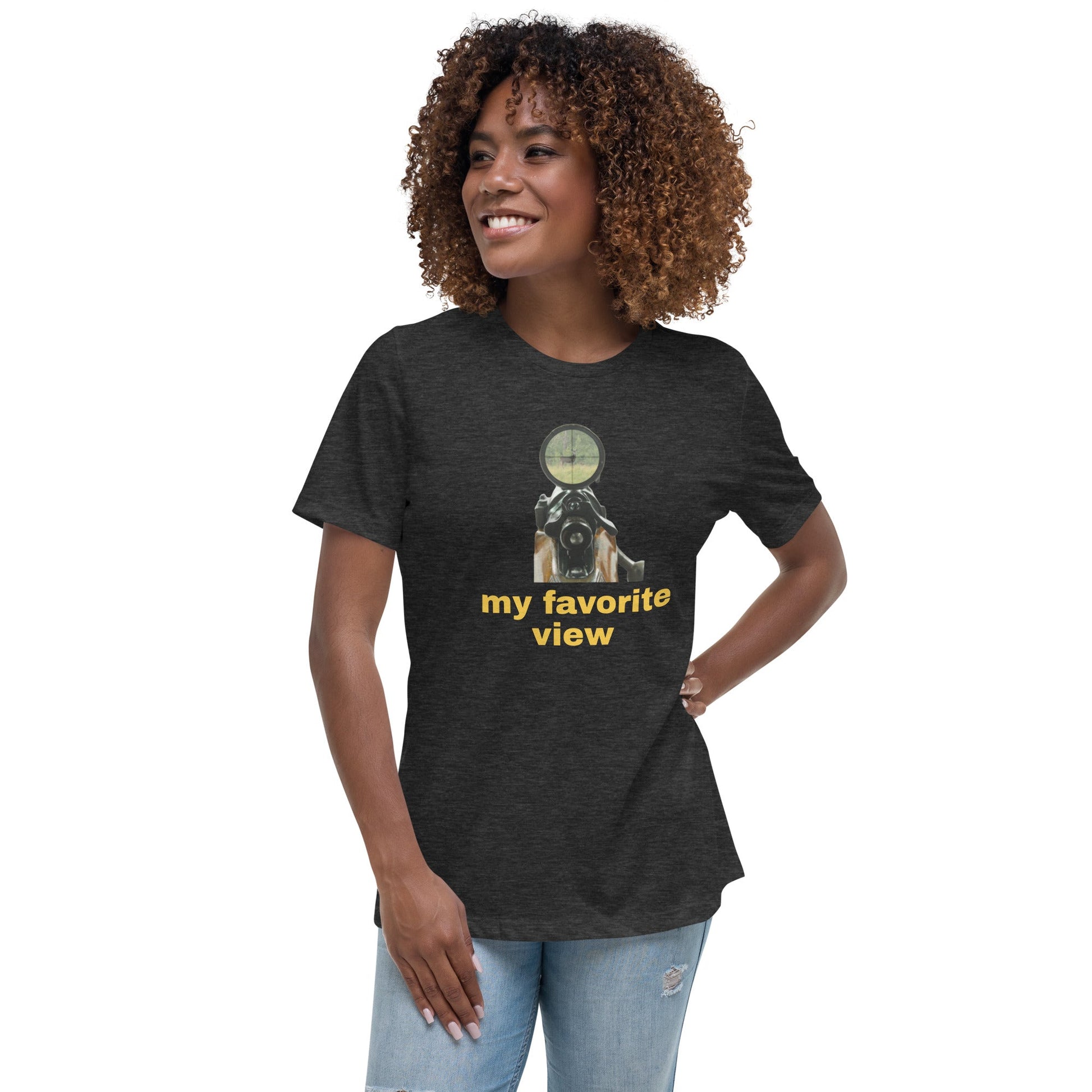 Liberty & Lead Apparel Dark Grey Heather / S My Favorite View - Ladies Relaxed Tee