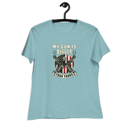 Liberty & Lead Apparel My Gun Is Bigger - Ladies Relaxed Tee