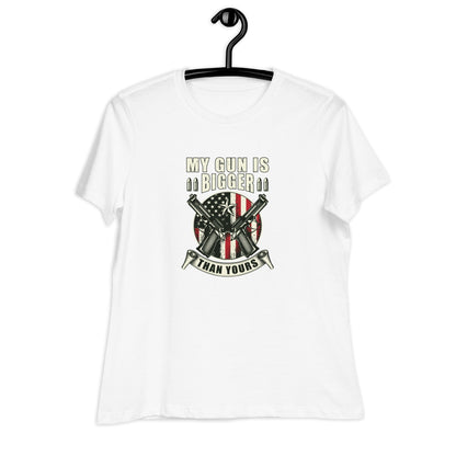 Liberty & Lead Apparel My Gun Is Bigger - Ladies Relaxed Tee