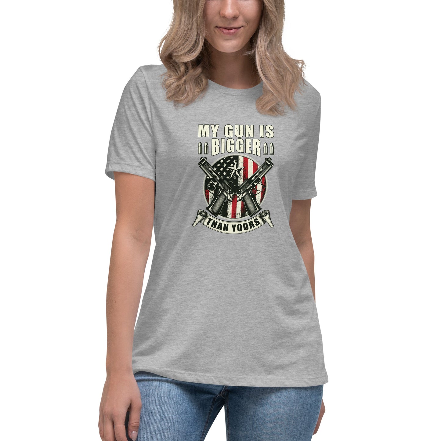 Liberty & Lead Apparel Athletic Heather / S My Gun Is Bigger