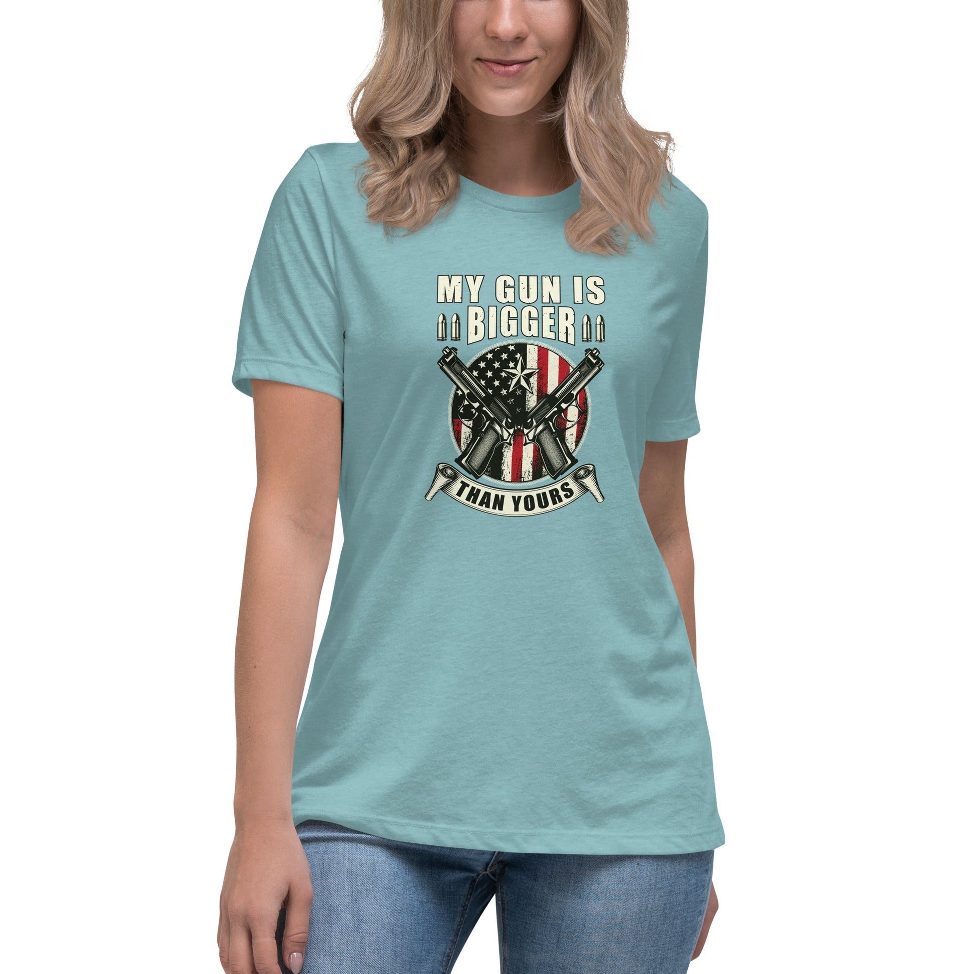 Liberty & Lead Apparel Heather Blue Lagoon / S My Gun Is Bigger