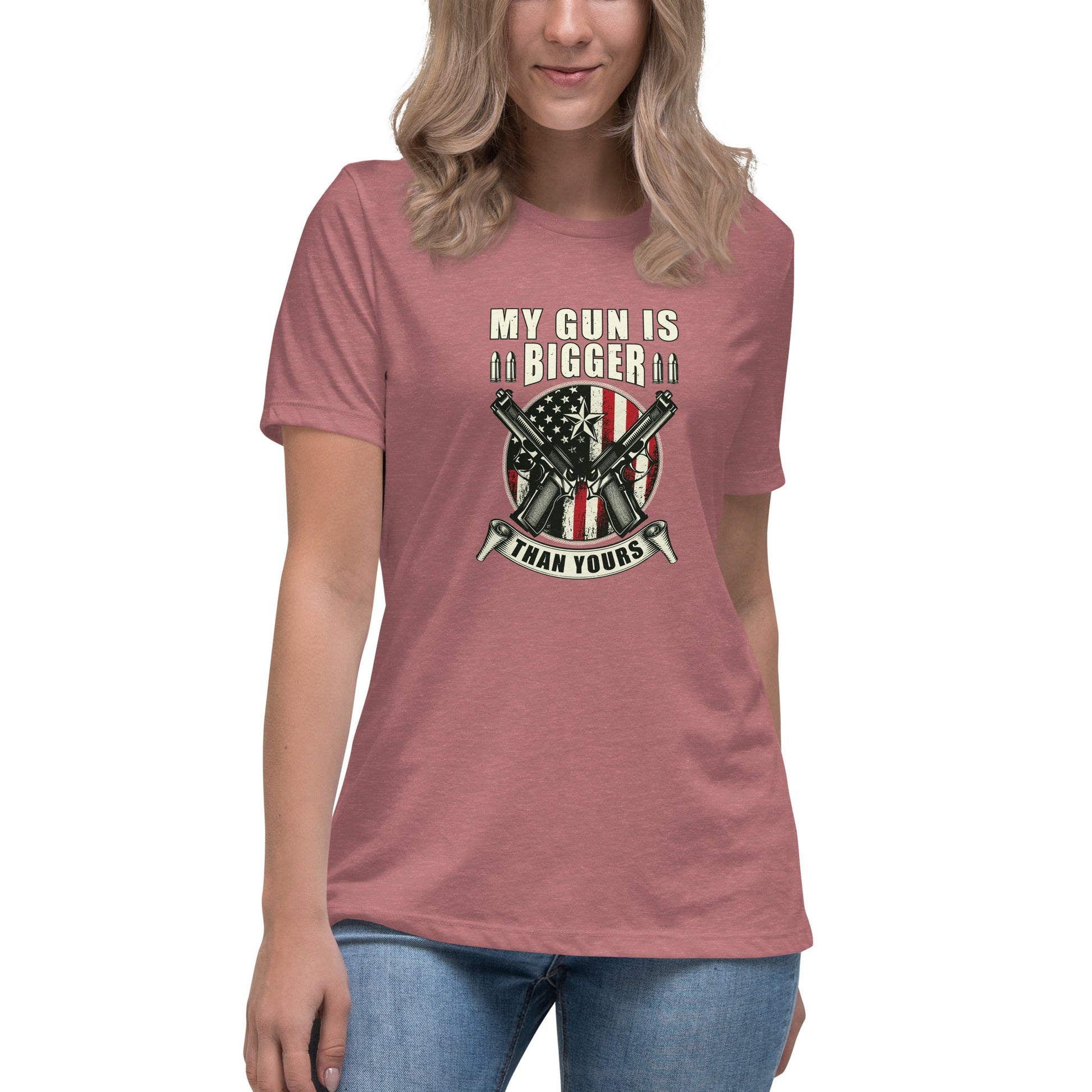 Liberty & Lead Apparel Heather Mauve / S My Gun Is Bigger