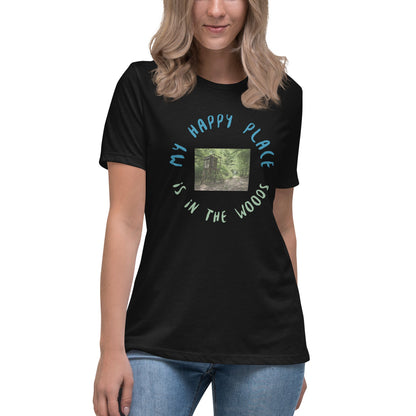 Liberty & Lead Apparel Black / S My Happy Place - Ladies Relaxed Tee