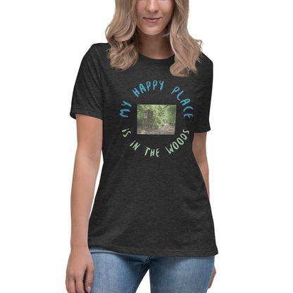 Liberty & Lead Apparel Dark Grey Heather / S My Happy Place - Ladies Relaxed Tee