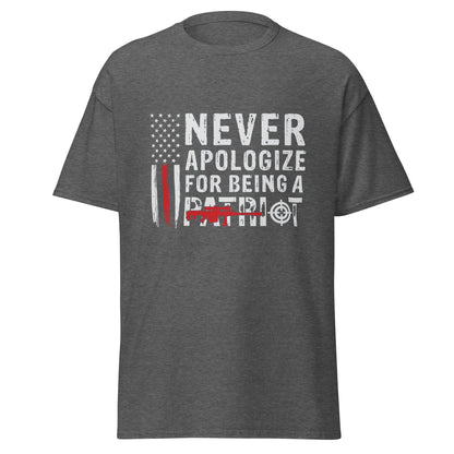 Liberty & Lead Apparel Dark Heather / S Never Apologize - Men's Classic Tee