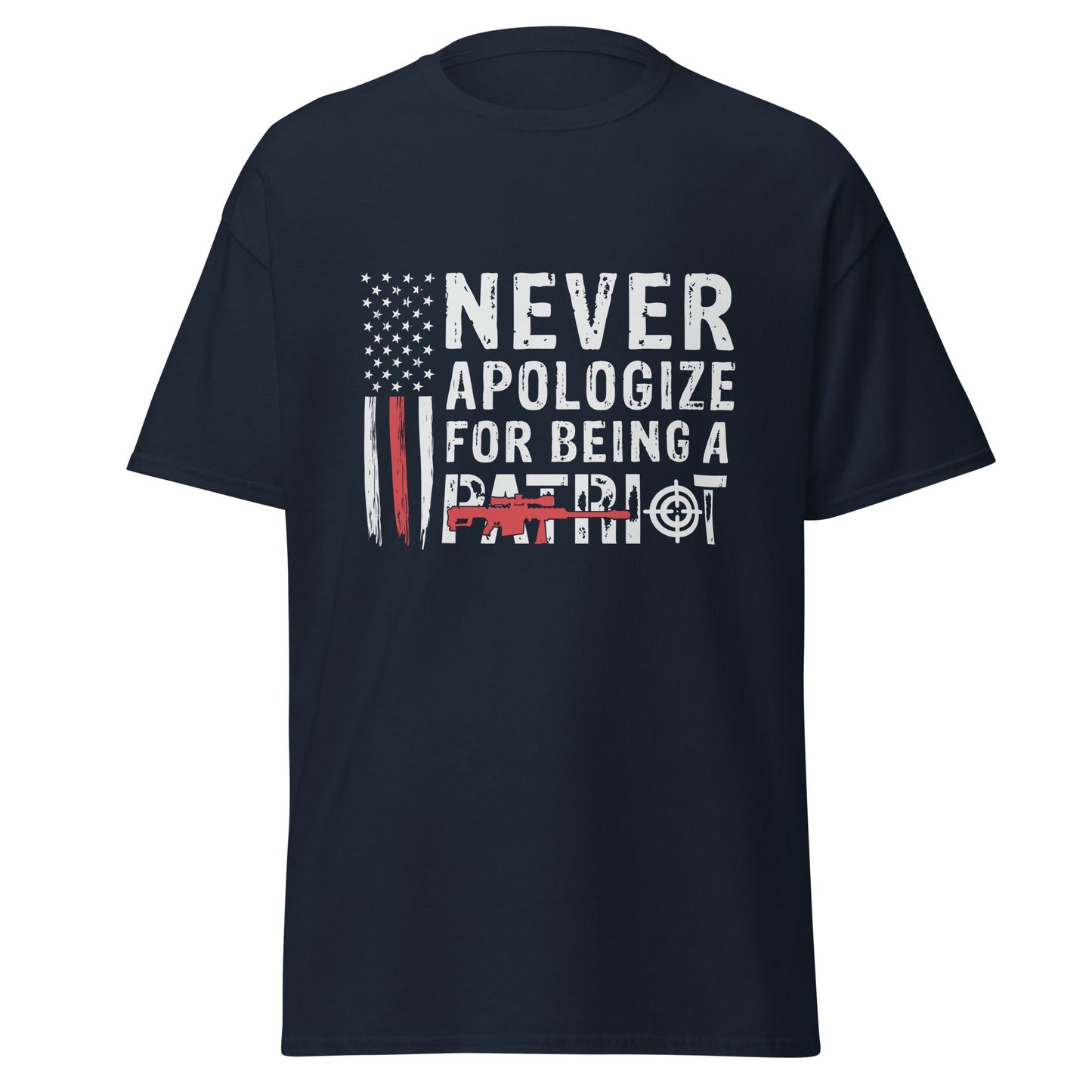 Liberty & Lead Apparel Navy / S Never Apologize - Men's Classic Tee