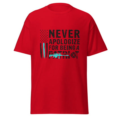 Liberty & Lead Apparel Red / S Never Apologize - Men's Classic Tee