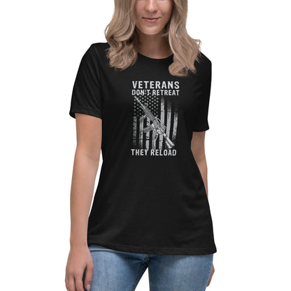 Liberty & Lead Apparel Black / S Veterans Reload - Ladies Relaxed Tee