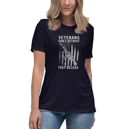 Liberty & Lead Apparel Navy / S Veterans Reload - Ladies Relaxed Tee