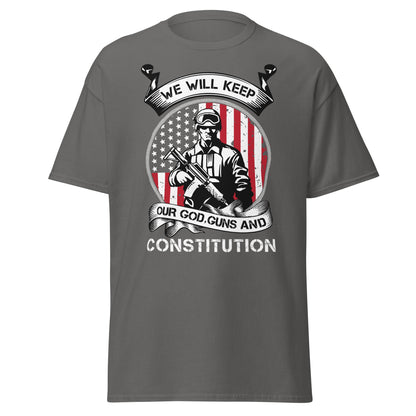 Liberty & Lead Apparel Charcoal / S We'll Keep Our God - Men's Classic Tee