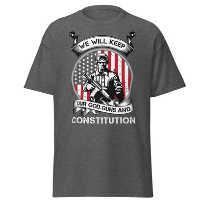 Liberty & Lead Apparel Dark Heather / S We'll Keep Our God - Men's Classic Tee